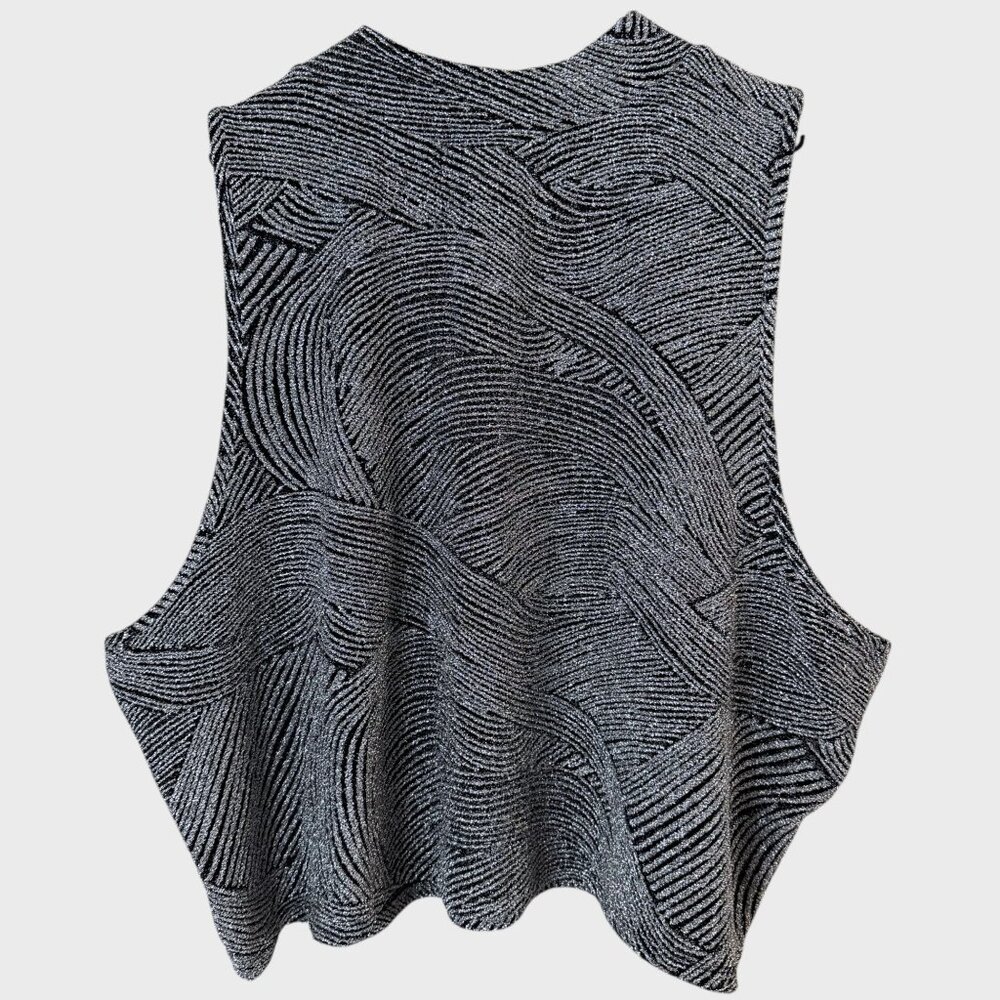Madden NYC by Steve Madden Metallic Mock Neck Top Silver Women's Size 4X New - Picture 4 of 11